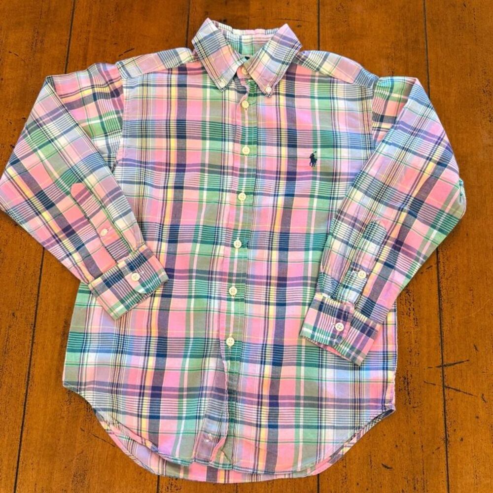 EUC Ralph Lauren Boys Long-Sleeve Plaid Shirt - Size 8